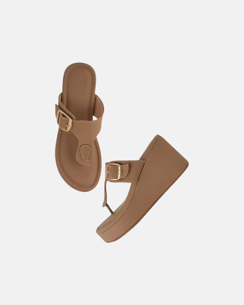 Mast & Harbour Party Wedge Sandals with Buckles