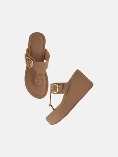 Mast & Harbour Party Wedge Sandals with Buckles