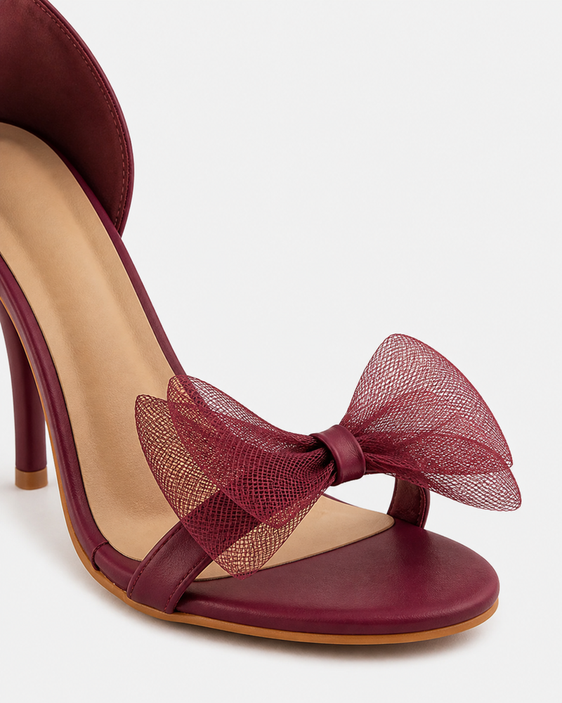 Maroon Solid Sandals Stiletto Heels