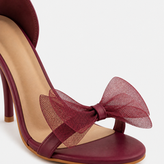Maroon Solid Sandals Stiletto Heels