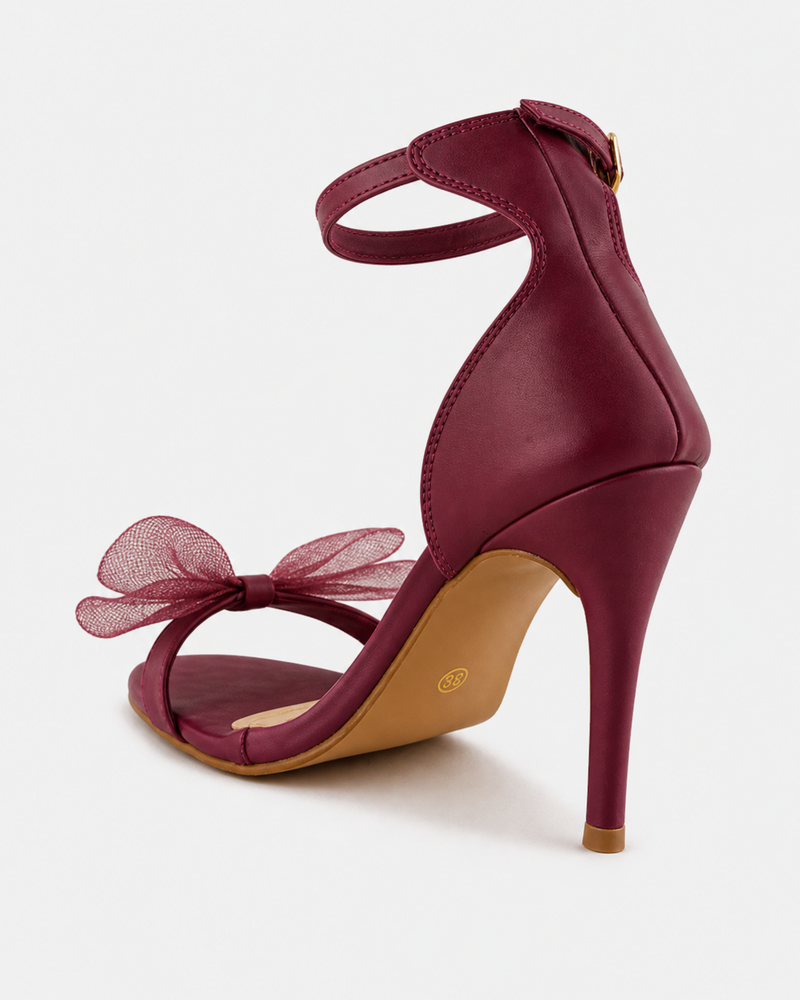 Maroon Solid Sandals Stiletto Heels