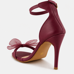 Maroon Solid Sandals Stiletto Heels