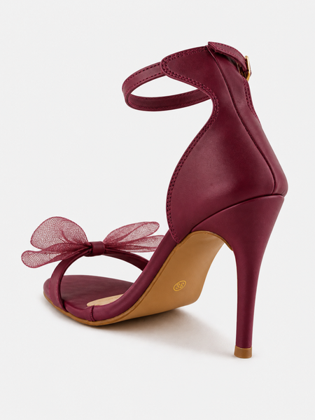 Maroon Solid Sandals Stiletto Heels