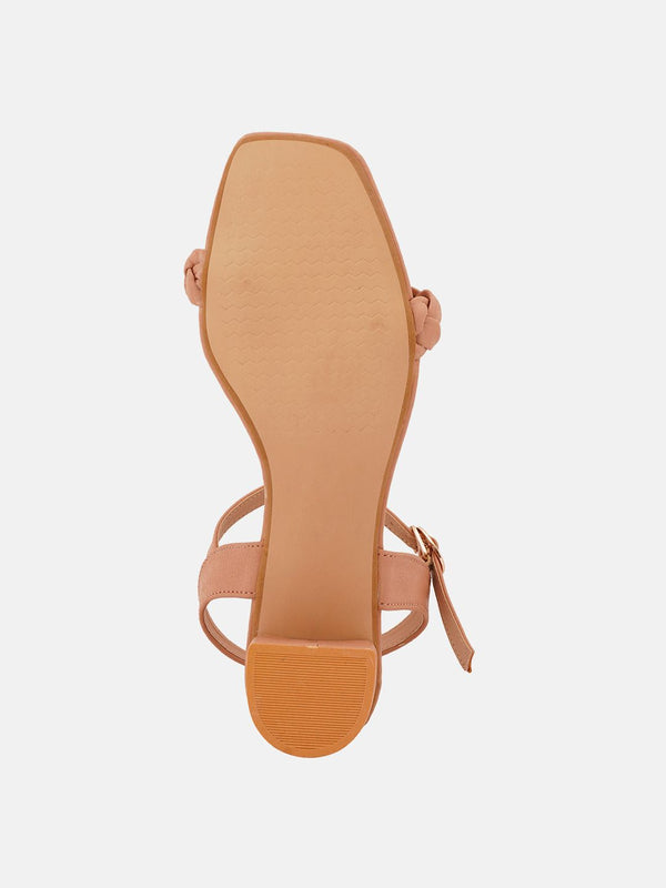 Mast & Harbour Textured Open Toe Block Heels