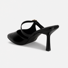 SheTop Black Women Party Stiletto Sandals With Buckles