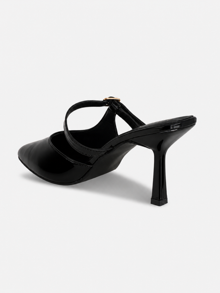 SheTop Black Women Party Stiletto Sandals With Buckles