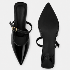 SheTop Black Women Party Stiletto Sandals With Buckles