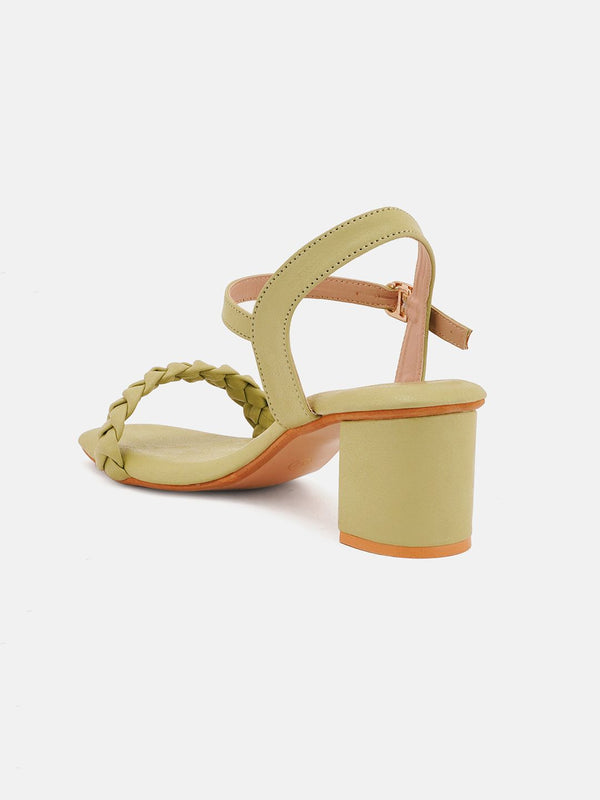 Mast & Harbour Textured Open Toe Block Heels