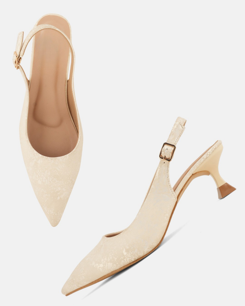 SheTop Cream Party Heels