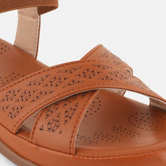 The Roadster Lifestyle Co. Women Textured Open Toe Flats with Laser Cuts