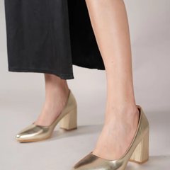 Shetop Women Pointed Toe Party Block Pumps
