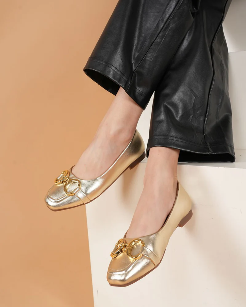 Shetop Women Party Mojaris with Buckles Flats