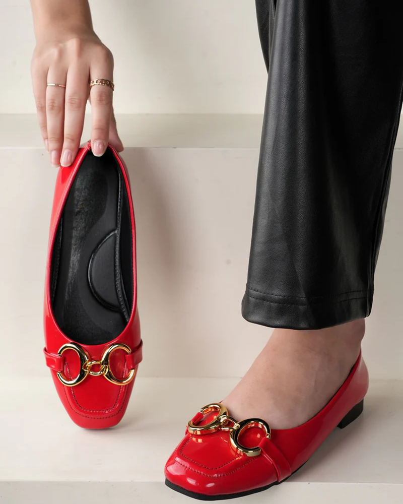 Shetop Women Synthetic Mojaris with Buckles Flats