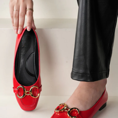 Shetop Women Synthetic Mojaris with Buckles Flats