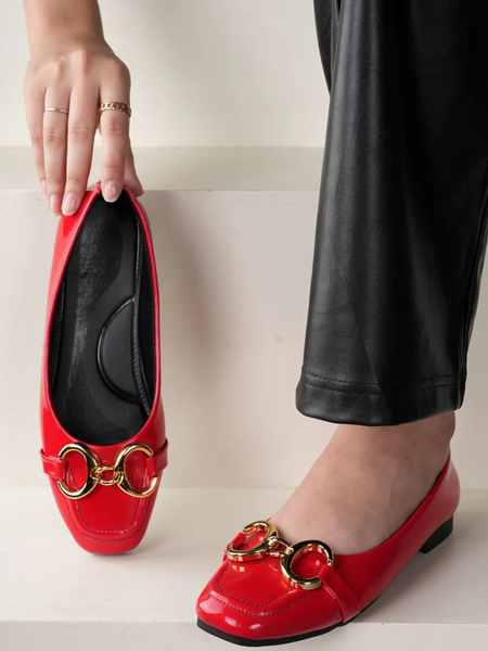 Shetop Women Synthetic Mojaris with Buckles Flats