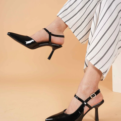 Shetop Women Slingback Party Kitten Heel Pumps