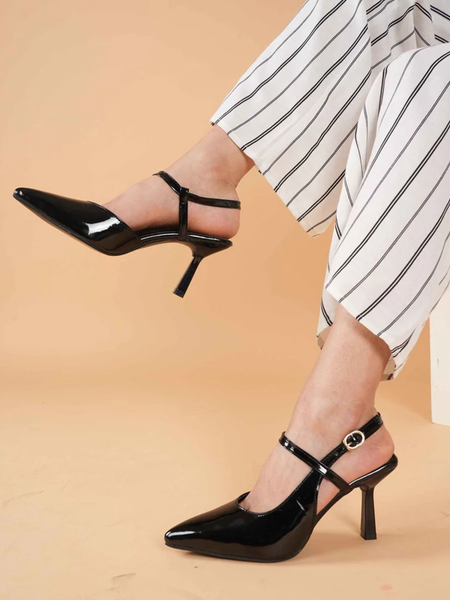 Shetop Women Slingback Party Kitten Heel Pumps