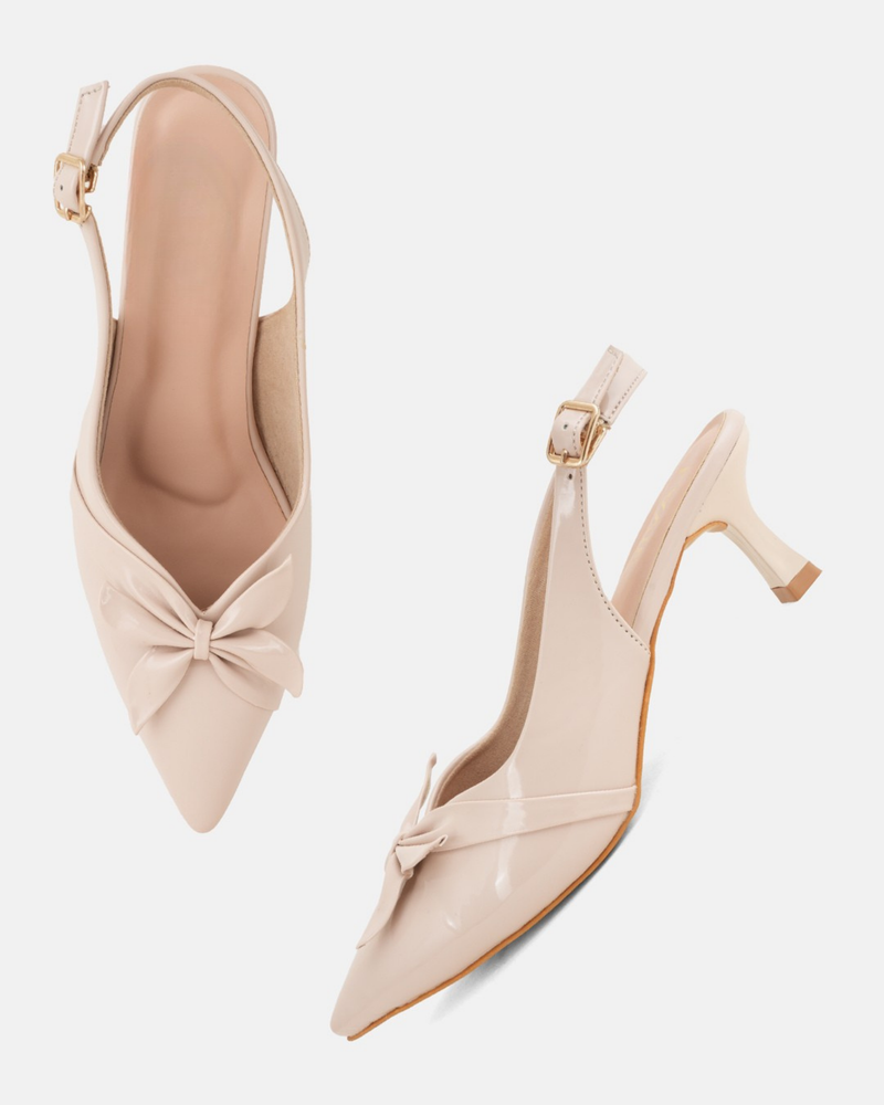 SheTop Beige Party Heels