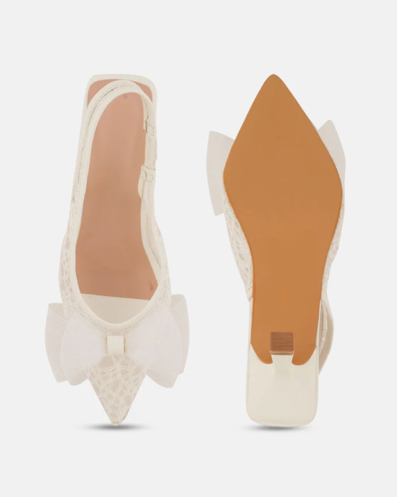 Shetop Women Kitten Heels Sandals with Bows