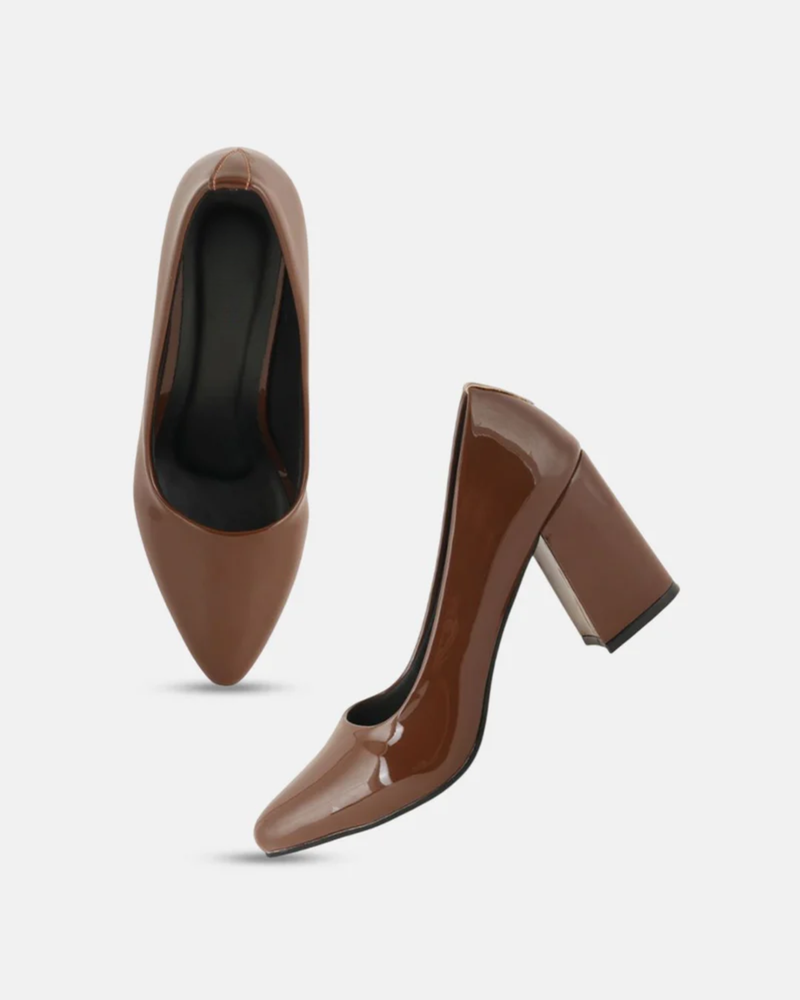 SheTop Women Pointed Toe Block Heels Pumps