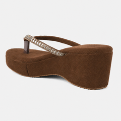 SheTop Brown Party Heels
