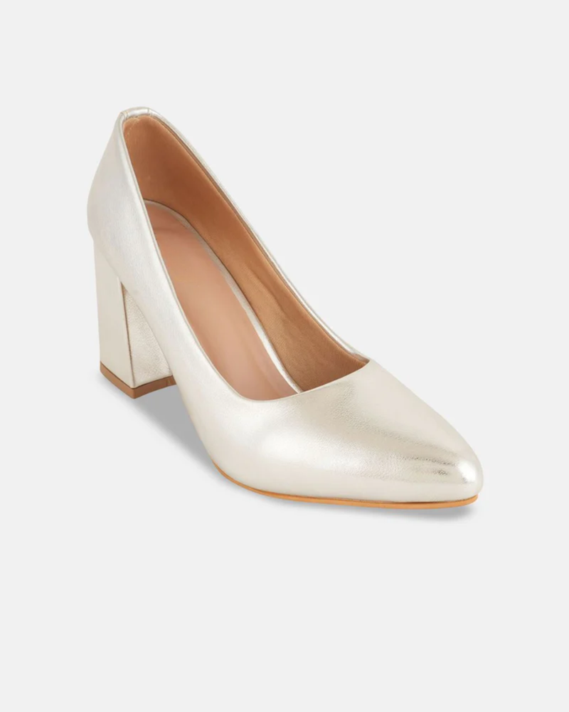 Shetop Women Textured Block Pumps Heels