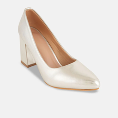 Shetop Women Textured Block Pumps Heels