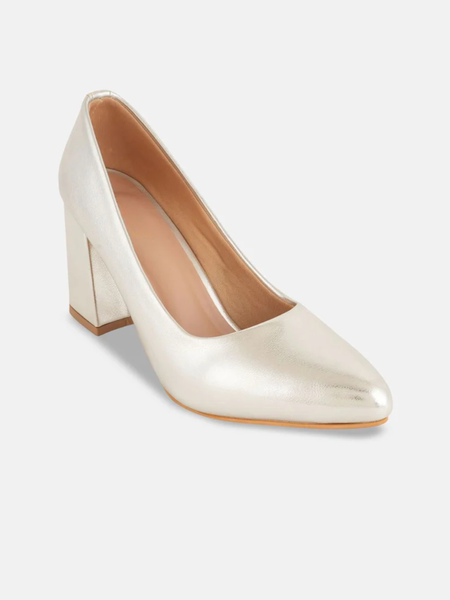 Shetop Women Textured Block Pumps Heels