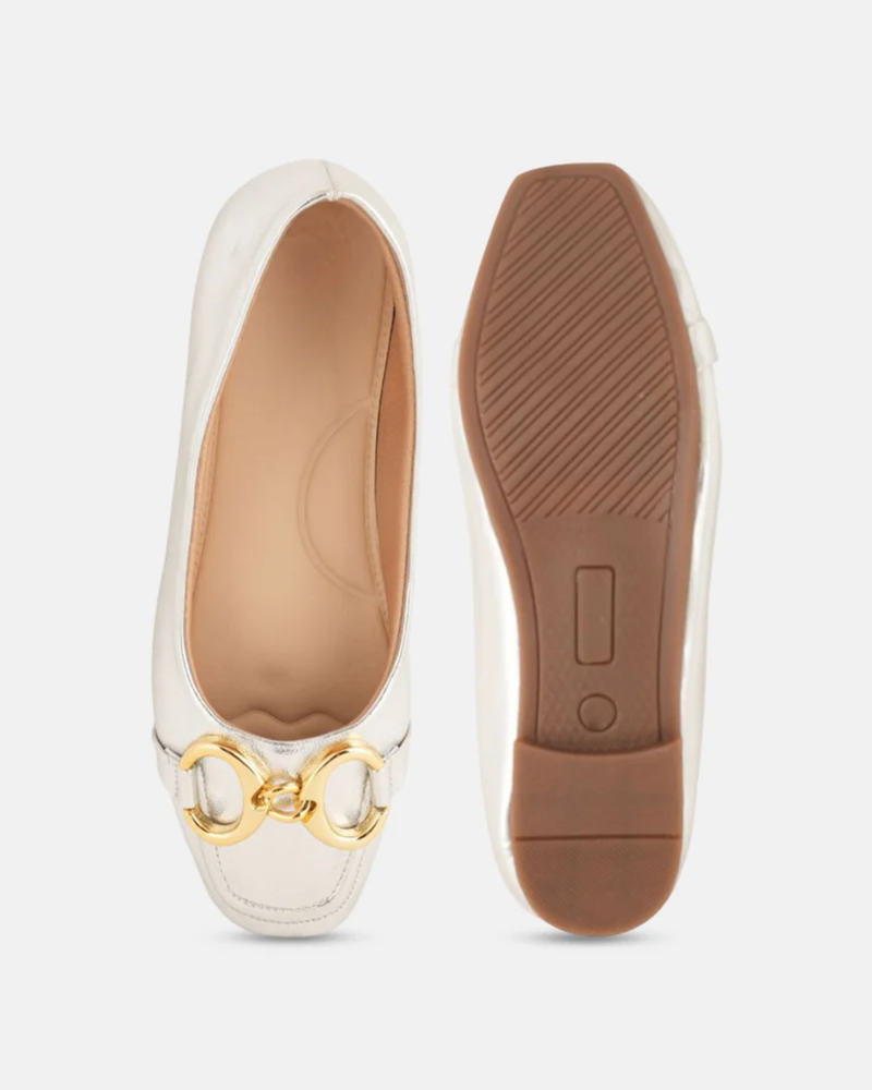 Shetop Women Party Square Toe Ballerinas with Buckles