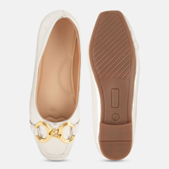 Shetop Women Party Square Toe Ballerinas with Buckles