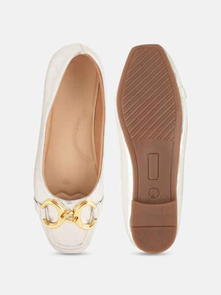 Shetop Women Party Square Toe Ballerinas with Buckles