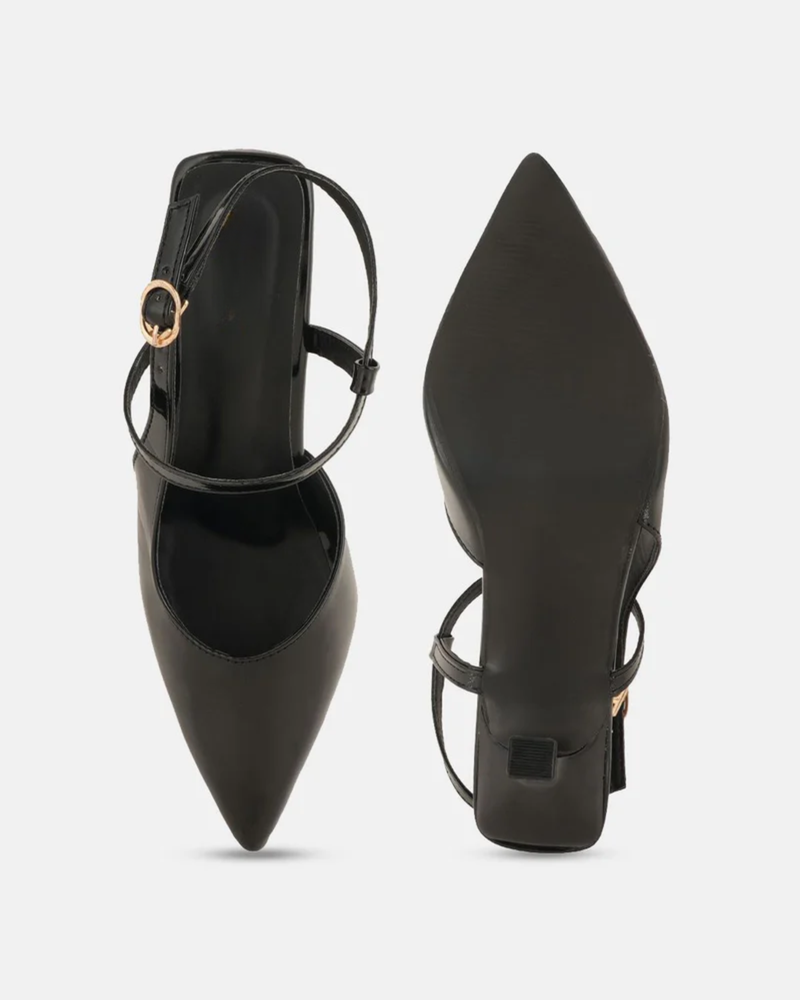 Shetop Women Slingback Party Kitten Heel Pumps