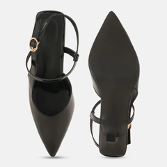 Shetop Women Slingback Party Kitten Heel Pumps