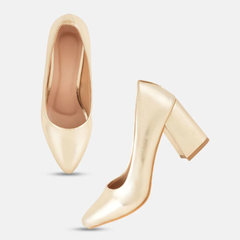Shetop Women Pointed Toe Party Block Pumps