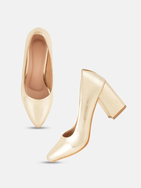 Shetop Women Pointed Toe Party Block Pumps