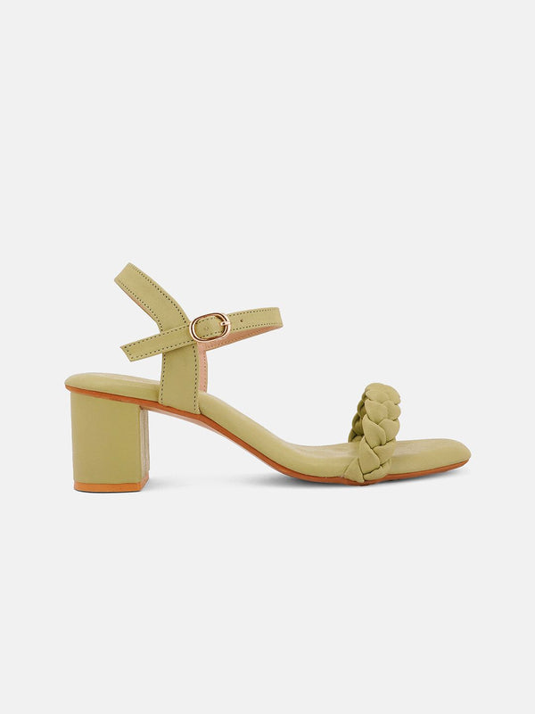 Mast & Harbour Textured Open Toe Block Heels