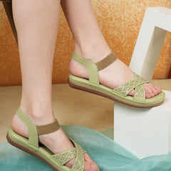 The Roadster Lifestyle Co Women Textured Open Toe Flats