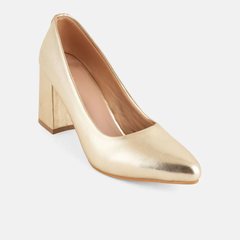 Shetop Women Pointed Toe Party Block Pumps