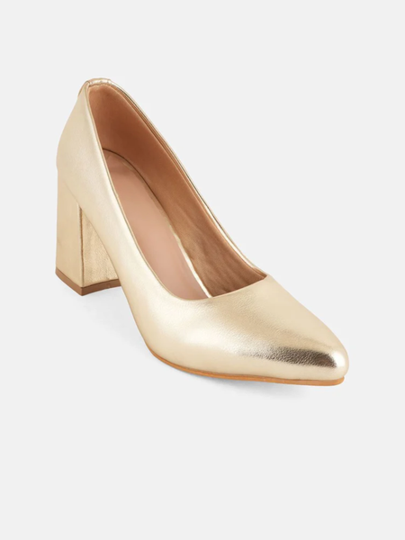 Shetop Women Pointed Toe Party Block Pumps
