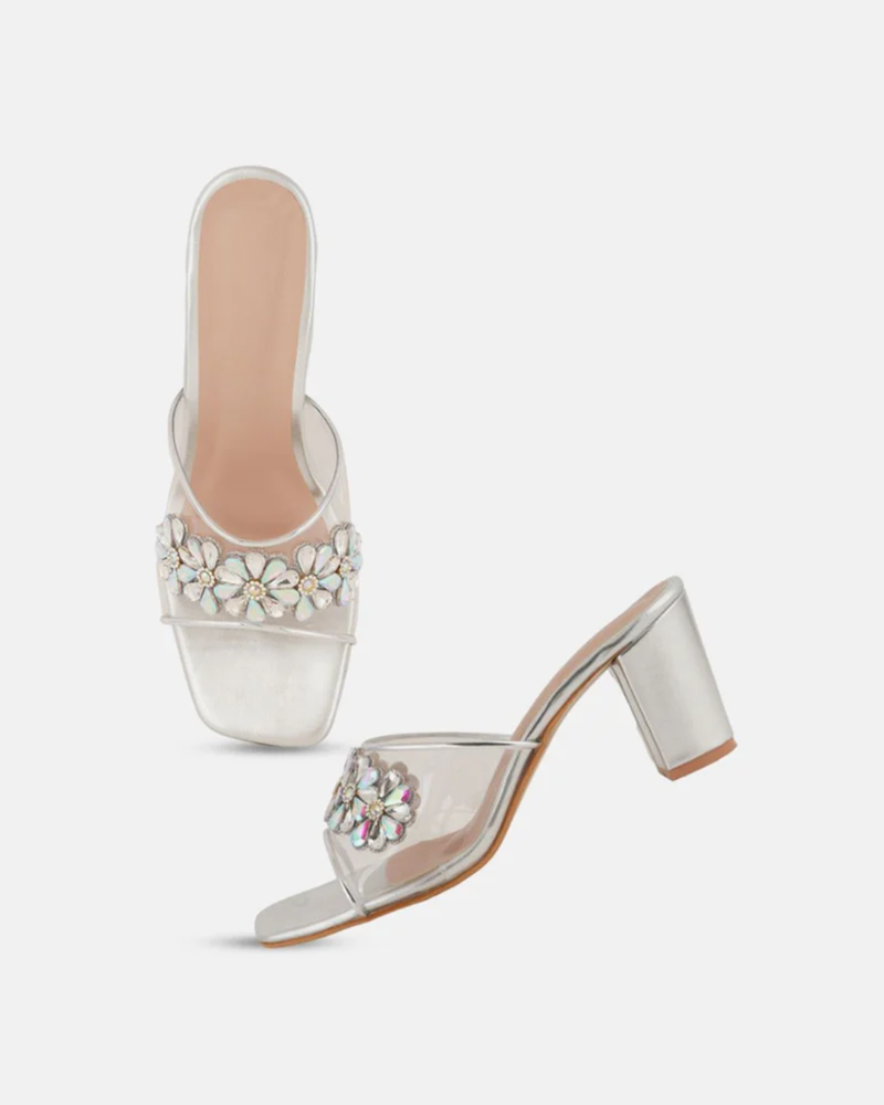 Shetop Embellished  Synthetic Block Heel Sandals