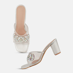 Shetop Embellished  Synthetic Block Heel Sandals