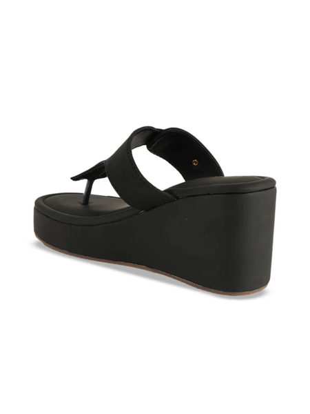 Mast & Harbour Women Party Wedge Sandals with Buckles