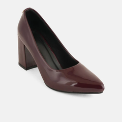 Shetop Women Pointed Toe Block Heels Pumps