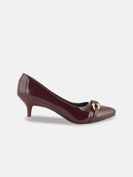 Mast & Harbour Women Pointed Toe Kitten Heel Pumps