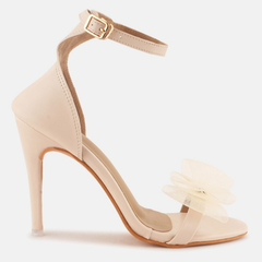 Cream Solid Sandals Stiletto Heels