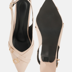 SheTop BEIGE Party Heels
