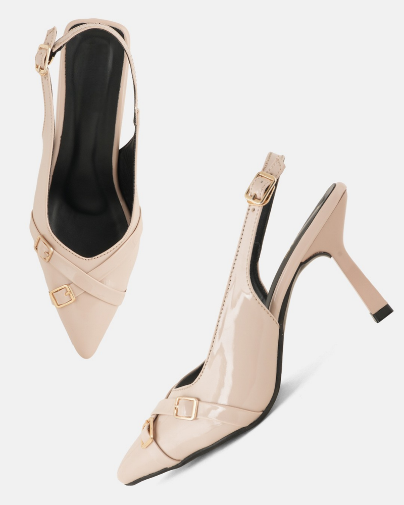 SheTop BEIGE Party Heels