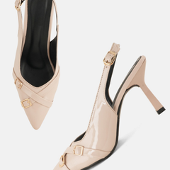 SheTop BEIGE Party Heels