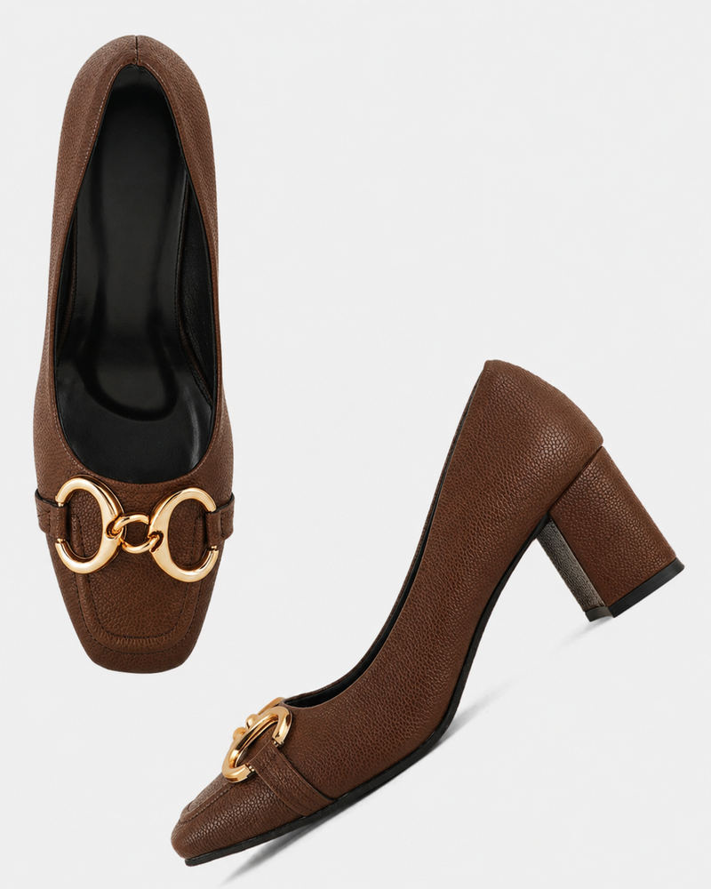 SheTop Brown Party Heels