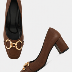SheTop Brown Party Heels